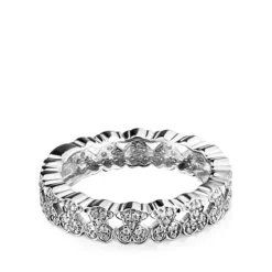 Alianza de oro blanco con diamantes motivo oso Puppies