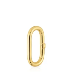 Anilla grande con baño de oro 18 kt sobre plata Hold Oval