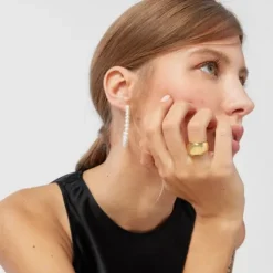 Anillo abombado con baño de oro 18 kt sobre plata TOUS Basics