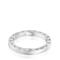 Anillo alianza de boda de oro blanco y diamantes 2,5 mm TOUS Alianzas