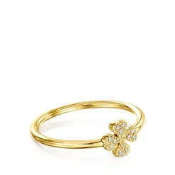 Anillo de oro y diamantes motivo trébol TOUS Good Vibes