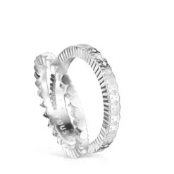 Anillo doble de plata motivos corazón Straight
