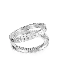 Anillo doble de plata motivos corazón Straight