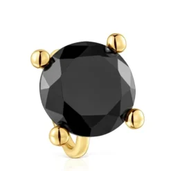 Anillo grande con baño de oro 18 kt sobre plata y ónix Color Black