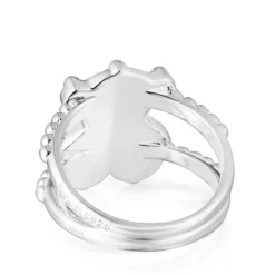 Anillo grande de plata con motivo oso TOUS Grain