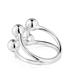 Anillo grande motivos de plata y perla cultivada Sugar Party