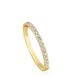 Anillo media alianza mediana de oro con diamantes Les Classiques