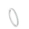 Anillo media alianza mediana de oro blanco con diamantes Les Classiques