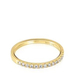 Anillo media alianza mediana de oro con diamantes Les Classiques