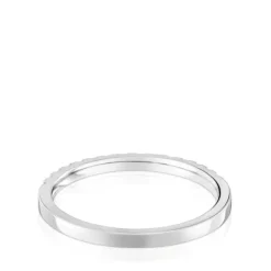 Anillo media alianza mediana de oro blanco con diamantes Les Classiques