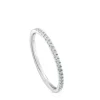 Anillo media alianza pequeña de oro blanco con diamantes Les Classiques