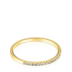 Anillo media alianza pequeña de oro con diamantes Les Classiques
