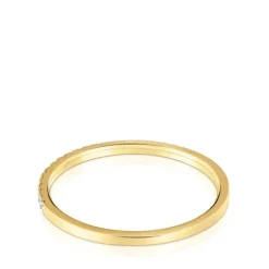 Anillo media alianza pequeña de oro con diamantes Les Classiques