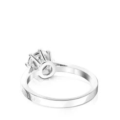Anillo rosetón grande de oro blanco y diamantes 0.20ct Les Classiques