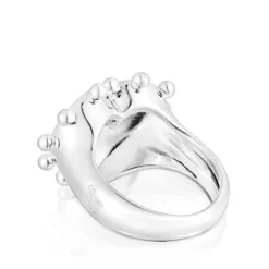 Anillo sello de plata corazón San Valentín