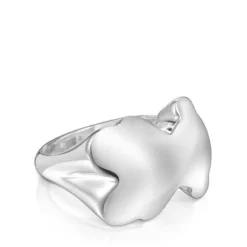 Anillo sello de plata oso Bold Motif