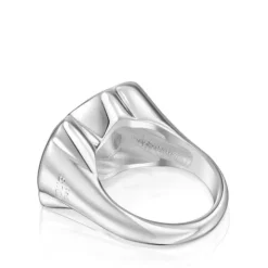 Anillo sello de plata oso Bold Motif