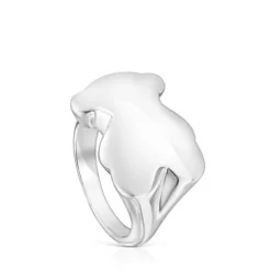 Anillo sello de plata oso Bold Motif