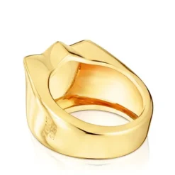 Anillo sello tulipa con baño de oro 18 kt sobre plata Sweet Dolls