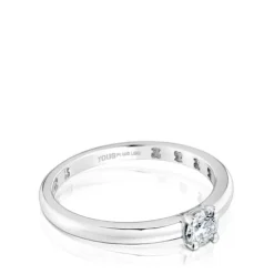 Anillo solitario de platino con diamante talla brillante creado en laboratorio Les Classiques LGD