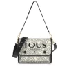 Bandolera mediana Audree Kaos Mini beige y negro