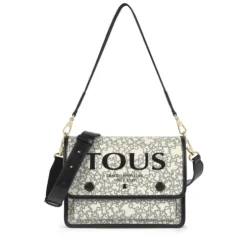 Bandolera mediana Audree Kaos Mini beige y negro