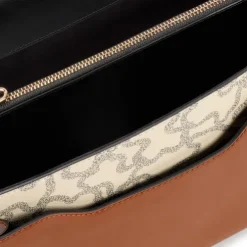 Bandolera mediana Audree negra y beige Kaos Icon