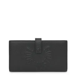 Billetera grande Flap de piel negra TOUS Miranda