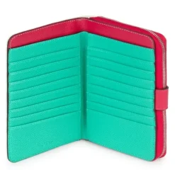 Billetera mediana New Dubai menta y beige