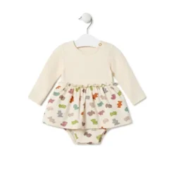 Body con falda de bebé niña Grey crudo