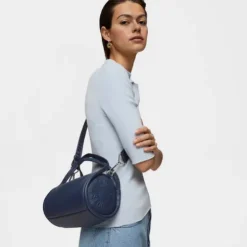 Bolso Duffle pequeño de piel azul marino TOUS Miranda