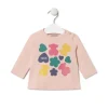 Camiseta osos,corazones y flores Casual rosa