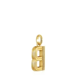 Colgante mediano letra B con baño de oro 18 kt sobre plata Alphabet