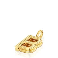 Colgante mediano letra B con baño de oro 18 kt sobre plata Alphabet