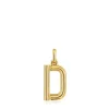 Colgante mediano letra D con baño de oro 18 kt sobre plata Alphabet