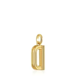 Colgante mediano letra D con baño de oro 18 kt sobre plata Alphabet