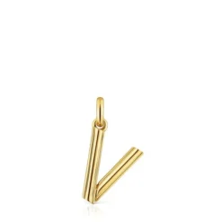 Colgante mediano letra V con baño de oro 18 kt sobre plata Alphabet