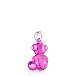 Colgante oso de acero en color rosa Bold Bear