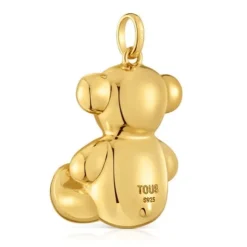 Colgante oso extra grande con baño de oro 18 kt sobre plata Bold Bear
