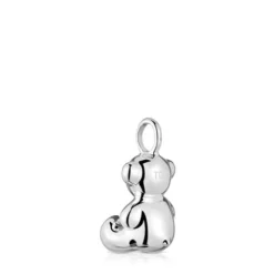 Colgante oso mediano de plata y perla cultivada Bold Bear