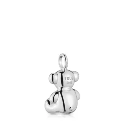 Colgante oso mediano de plata y ónix Bold Bear