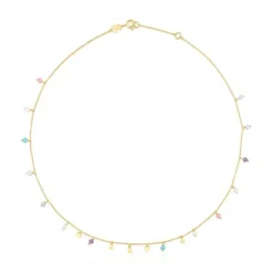 Collar con baño de oro 18 kt sobre plata y gemas Cool Joy