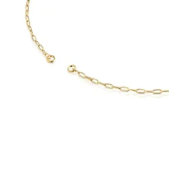 Collar corto con baño de oro 18 kt sobre plata Hold Oval