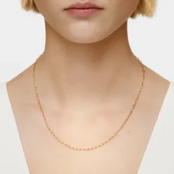 Collar corto con baño de oro 18 kt sobre plata Hold Oval