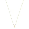 Collar corto de oro y 0,05 ct de diamantes letra W Alphabet