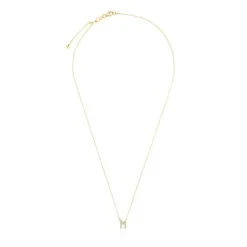 Collar corto de oro y 0,05 ct de diamantes letra M Alphabet
