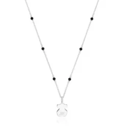 Collar corto de plata, ónix y motivo oso TOUS Grain