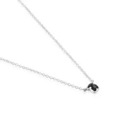 Collar corto de plata y motivo oso pequeño en ónix Icon Color