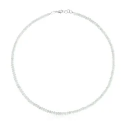 Collar corto de plata y piedra luna Basic Colors