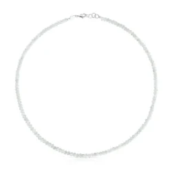 Collar corto de plata y piedra luna Basic Colors